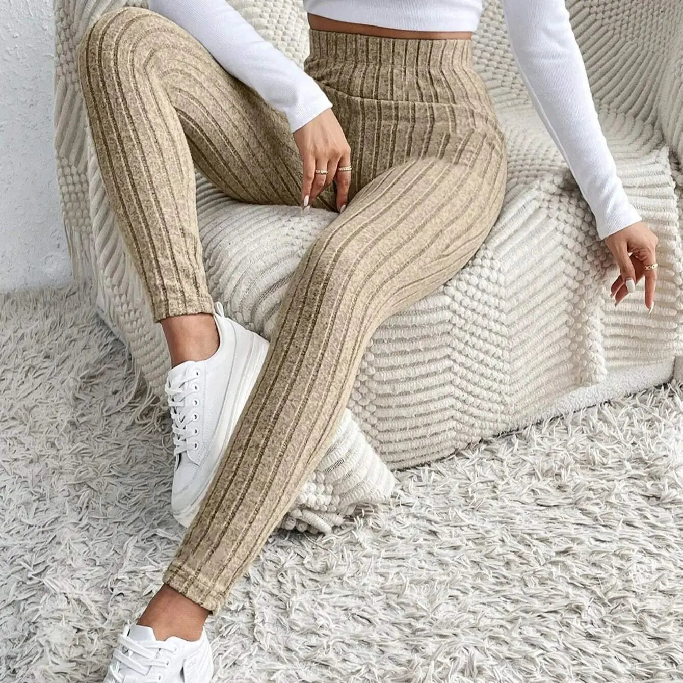 Women's High-Waist Ribbed Leggings