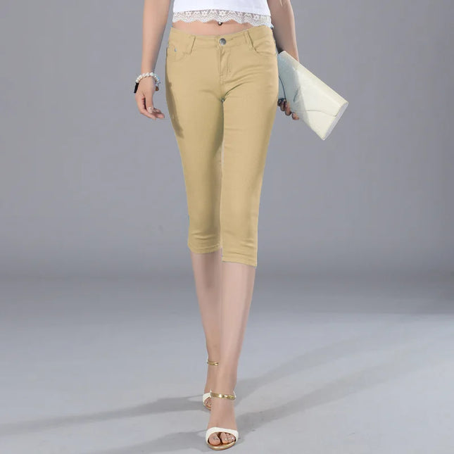 Women's Calf-Length Slim Fit Pants – Elegant & Comfortable Women's Trousers