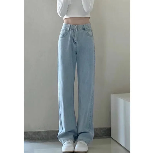 Vintage Women's Denim Jeans - Straight Leg, Loose Fit Wide Leg Casual Trousers