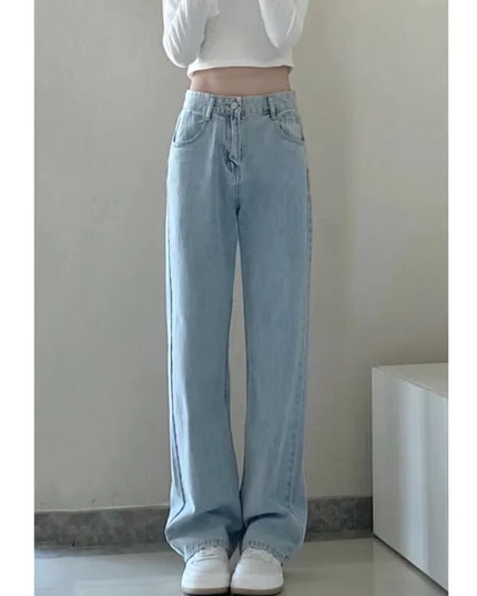 Vintage Women's Denim Jeans - Straight Leg, Loose Fit Wide Leg Casual Trousers