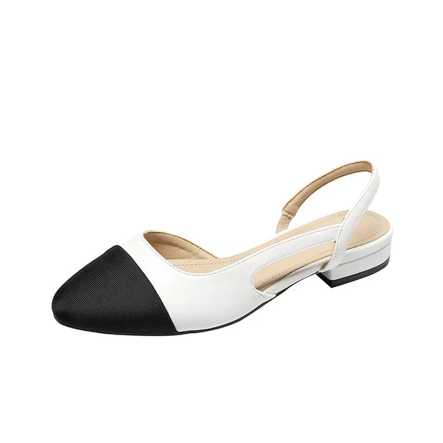 Women's Pointed Toe Sandals with Low Square Heels