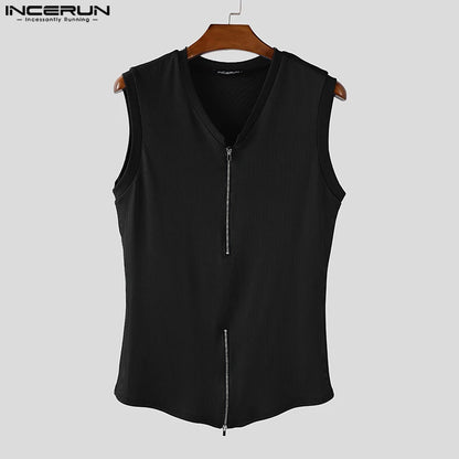 Incerun Men's Sleeveless Zipper Vest