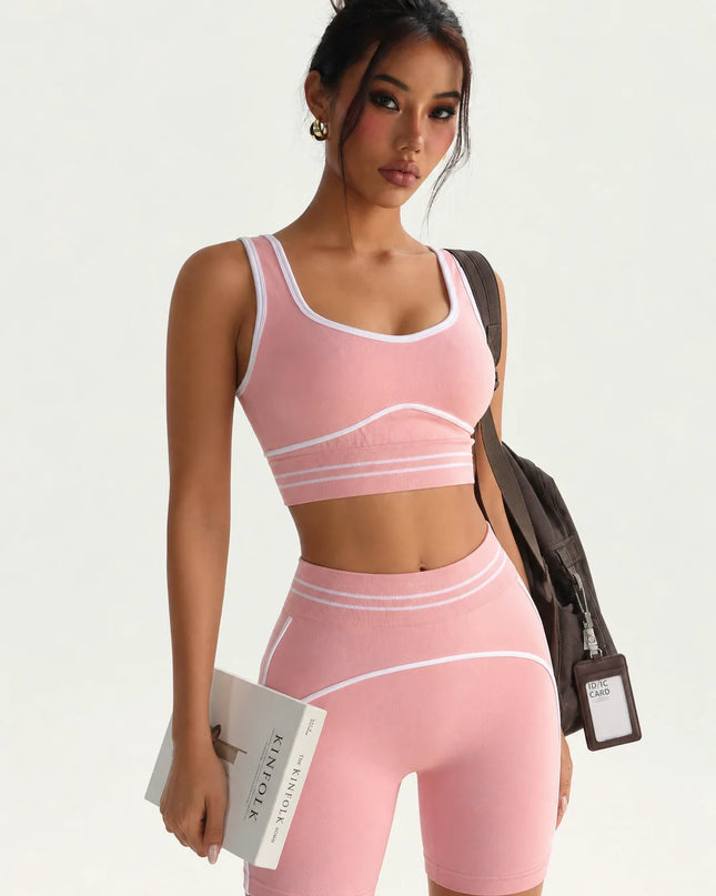 Women's 2-Piece Set: Sports Bra and High-Waist Compression Shorts