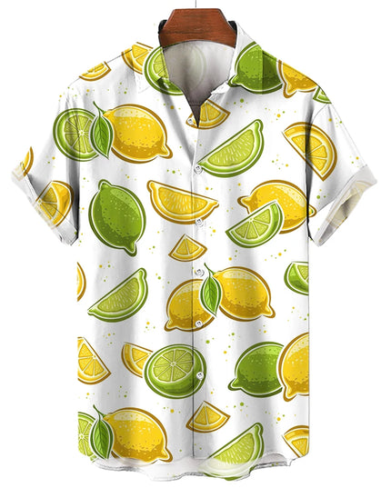 Men's T-Shirt with a Variety of Fruit and Animated Print