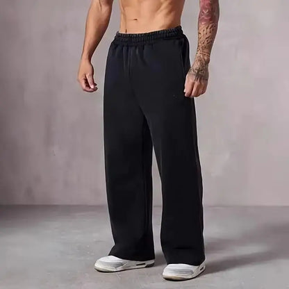 Men's Oversized Wide-Leg Sweatpants with Loose Fit and Elastic Waist