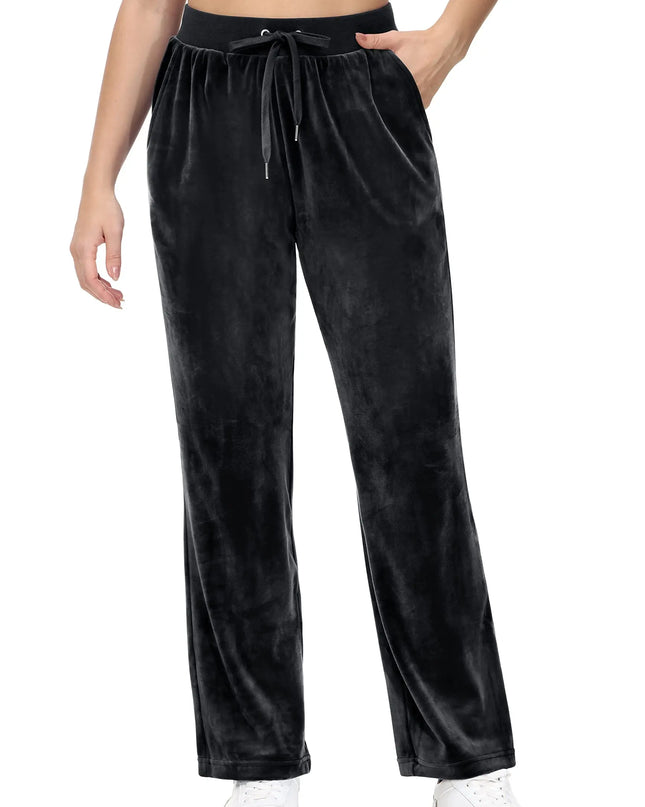 Women's Fleece Jogger Sweatpants with Drawstring and Elastic Waist