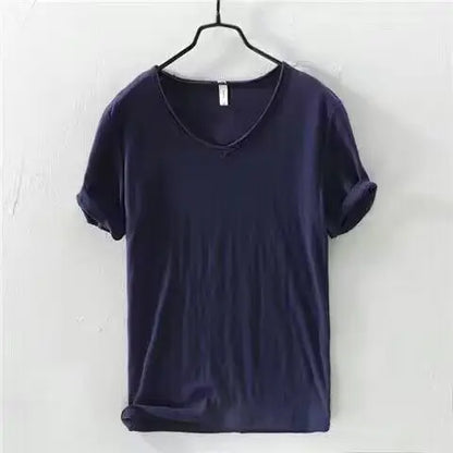 Men's Slim Fit V-Neck T-Shirt - 100% Cotton, Comfortable and Stylish