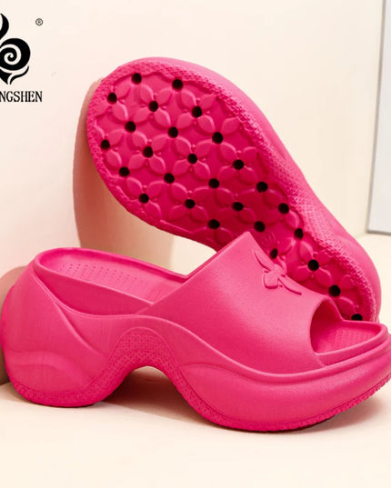 Women’s Thick Sole Wedge Heels – 9cm Chunky Platform Slippers