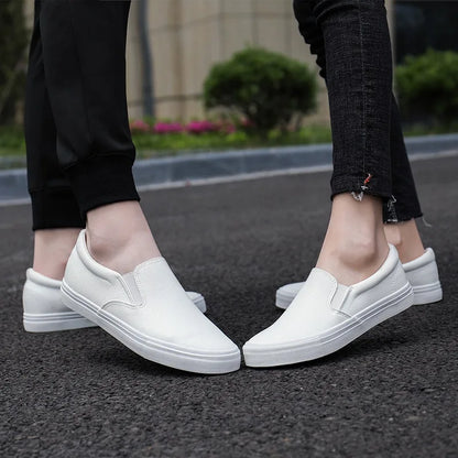 Men's Faux Leather Slip-On Sneakers