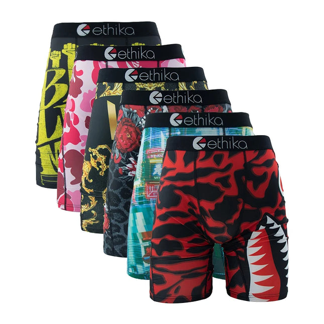 ETHIKA Men's 6-Pack Breathable Boxer Briefs