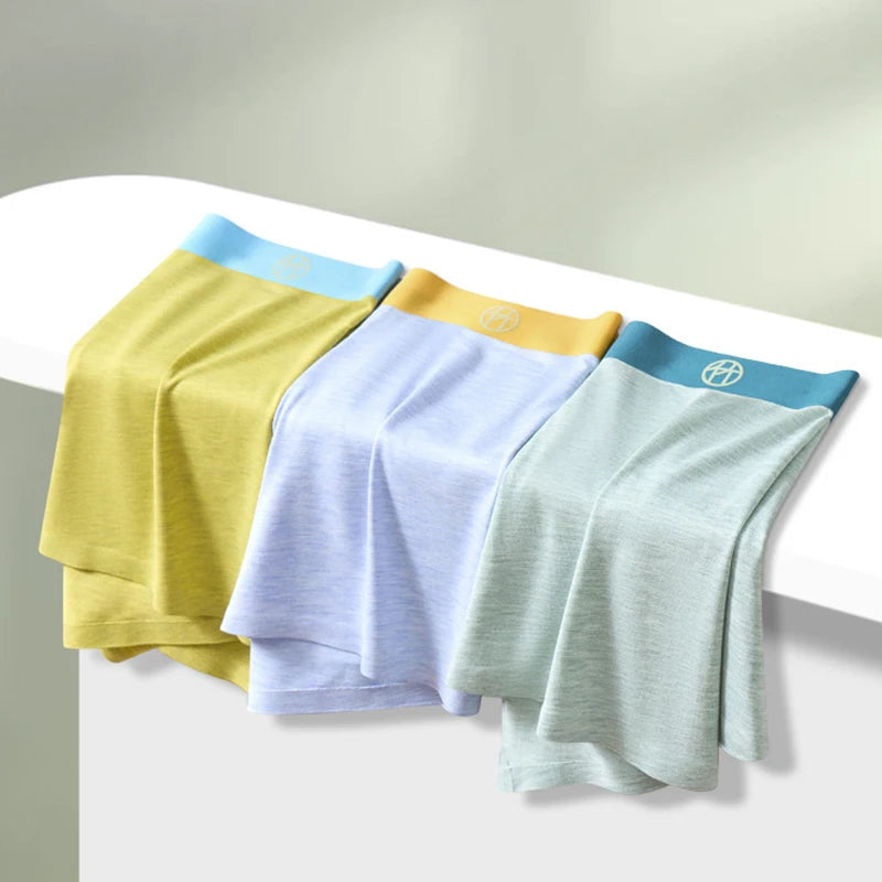 3-Pack Bamboo Fiber Men's Breathable Boxer Briefs – Comfortable, Eco-Friendly Men’s Underwear Set