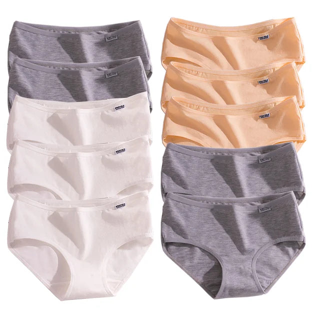 10 Piece Women's Cotton Seamless Boxer Briefs - Comfortable Breathable Underwear for Women