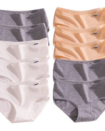 10 Piece Women's Cotton Seamless Boxer Briefs - Comfortable Breathable Underwear for Women