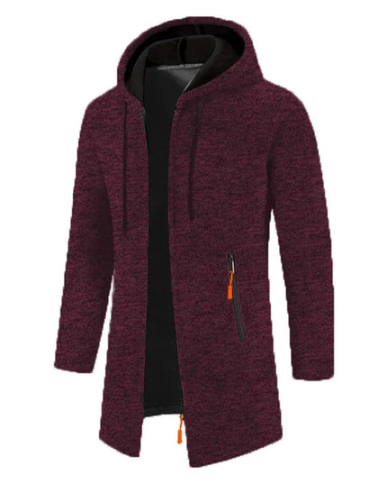 Men's Thick Warm Fleece Zipper Hoodie Casual Long Sleeve Coat