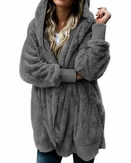 Women's Oversized Hooded Fleece Cardigan