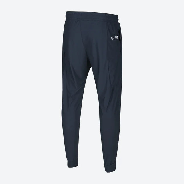 Men's Ice Silk Elastic Breathable Running Pants with Stripes, Quick-Dry, Zip Pocket Sweatpants