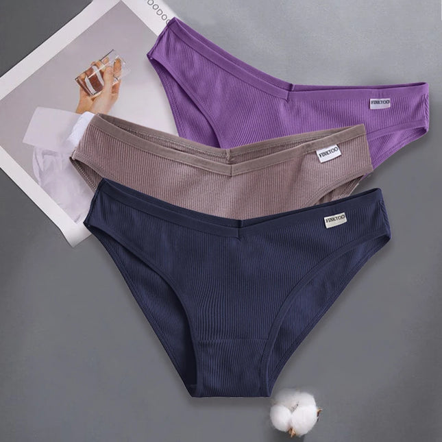 3-Piece Set  Women's Cotton Underwear- Various Colors