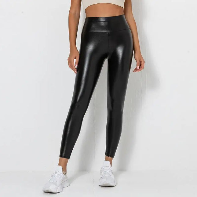 High Waist Women's Leggings - Comfortable, Stylish PU Faux Leather Tights for Women