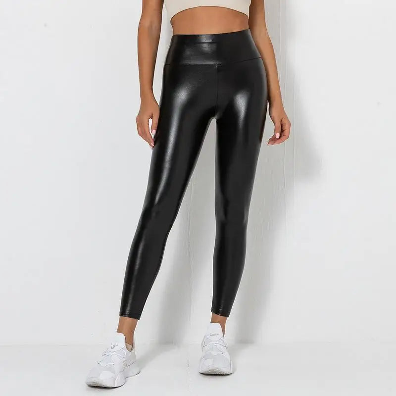 High Waist Women's Leggings - Comfortable, Stylish PU Faux Leather Tights for Women