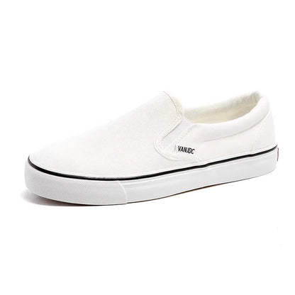 Unisex Breathable Canvas Sneakers for Men and Women – Casual Slip-On Flat Rubber Shoes