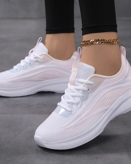 Women's Comfortable Lace-Up Sneakers - Stylish & Supportive Athletic Shoes for Women