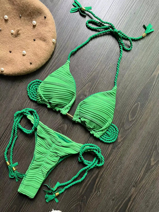 Women's Push-Up Thong Bikini Set