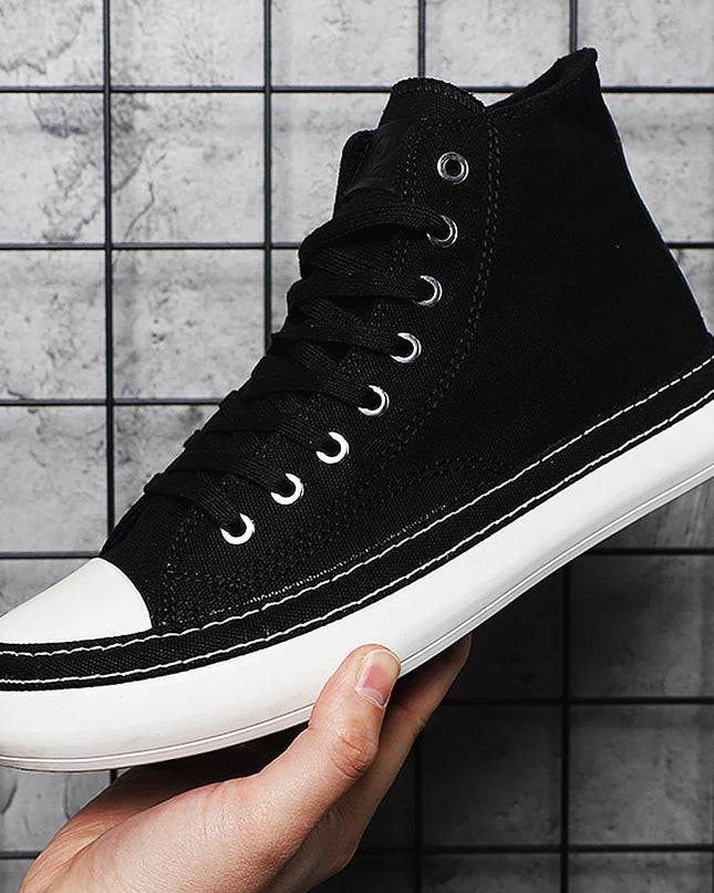 Men's High-Top Canvas Casual Sneakers – Fashion Lace-Up Vulcanized Shoes for Men