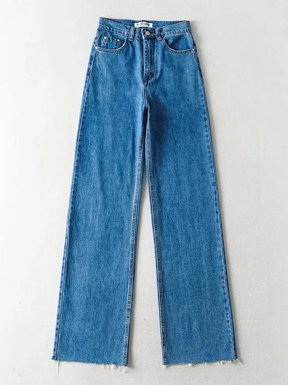 Casual Straight Leg Denim Jeans for Women - Various Colors