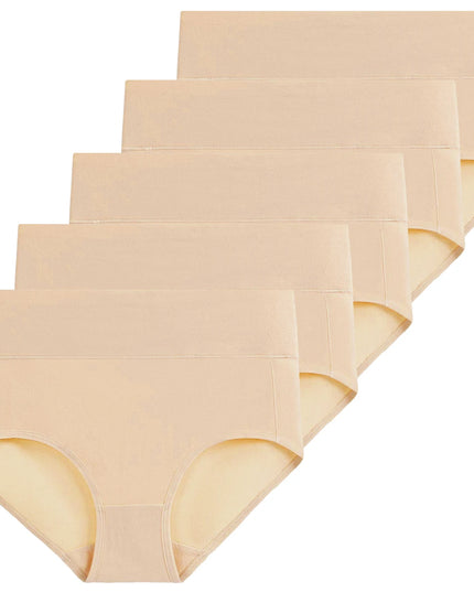 5-Piece Women's Breathable Cotton High-Cut Belly Control Panties