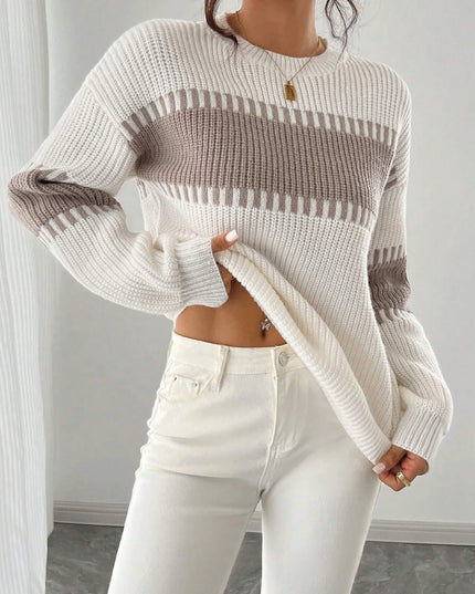 Casual Women's Knit Pullover with Stripes
