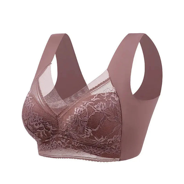Women's Wireless Lace Push-Up Bralette in Ice Silk Seamless Design