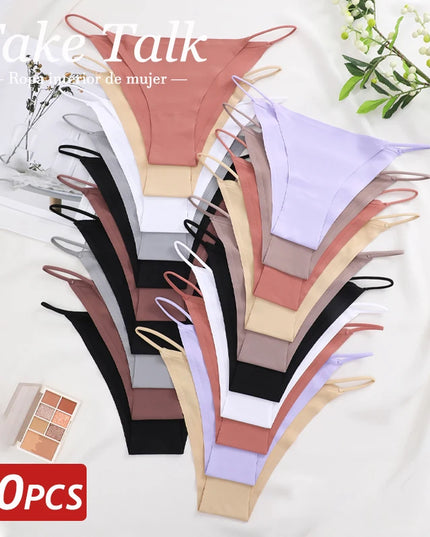 TakeTalk 20PCS Women's Seamless Ice Silk Ultra-Thin Breathable Panties Set