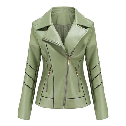 Women's PU Faux Leather Casual Biker Jacket