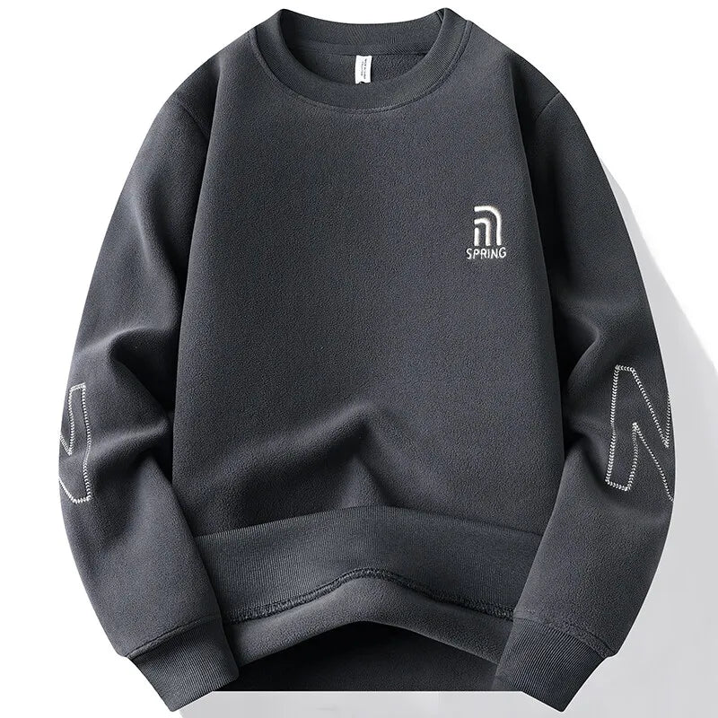 Men's Fleece-Lined Sweater - Warm, Comfortable Men's Pullover