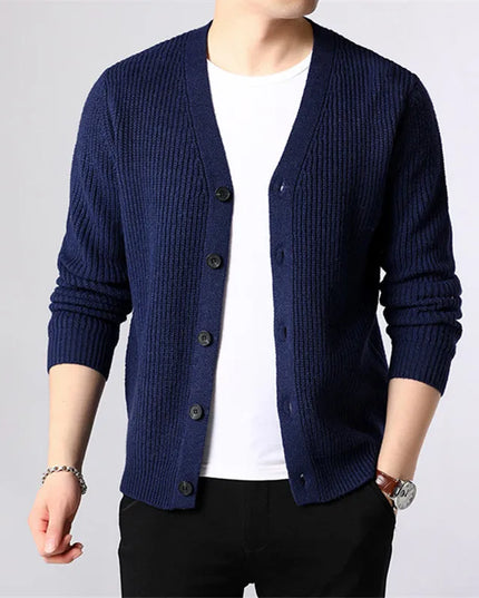 Men's Cardigan - Single Breasted Casual Knit Sweater