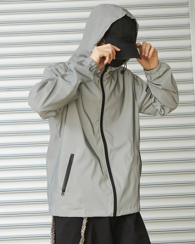 Reflective Men's Hooded Windproof Jacket