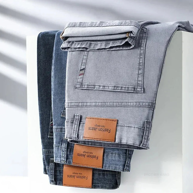 Men's Straight Fit Stretch Cotton Denim Jeans