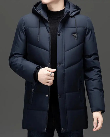 Men's Cotton Padded Hooded Coat - Oversized Parka Jacket for Men