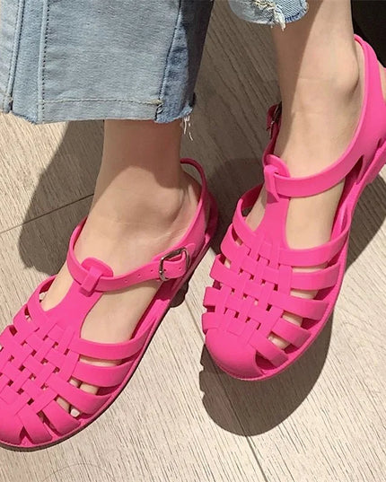 Women’s Rome Sandals – Cut-Out Gladiator Style in Soft PVC