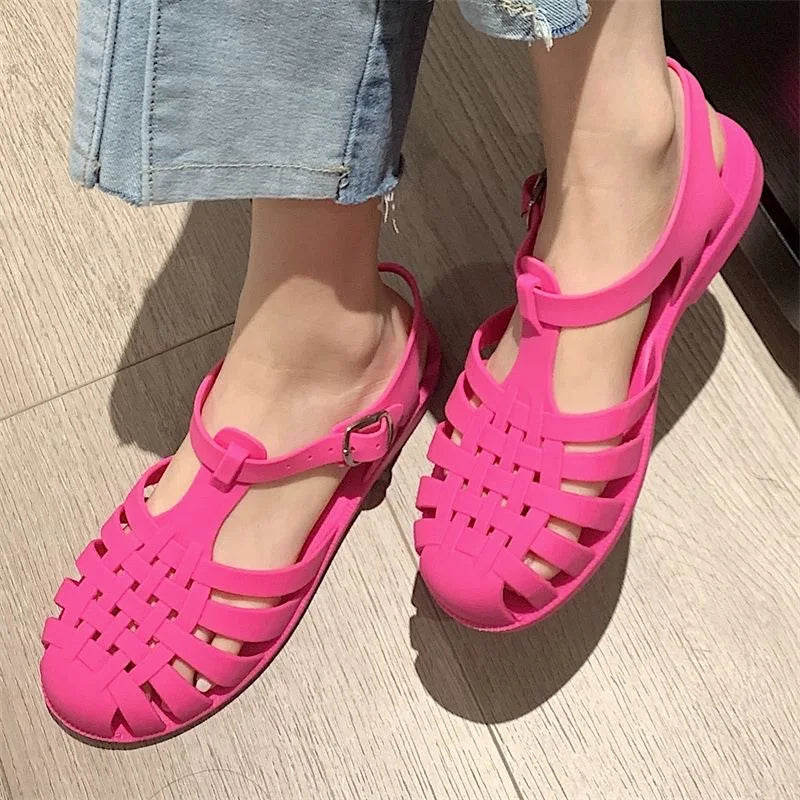 Women’s Rome Sandals – Cut-Out Gladiator Style in Soft PVC