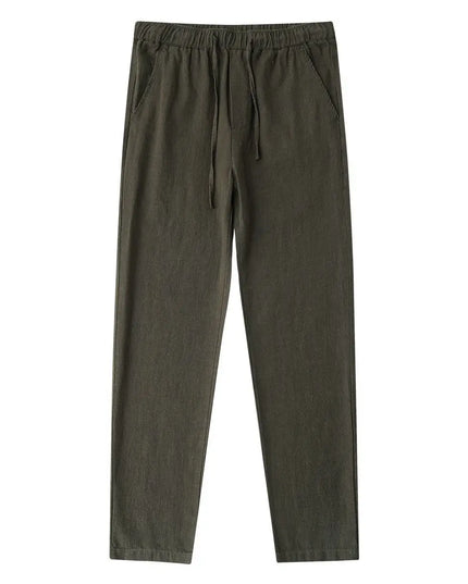 Men's Casual Lightweight Cotton Linen Wide Leg Pants