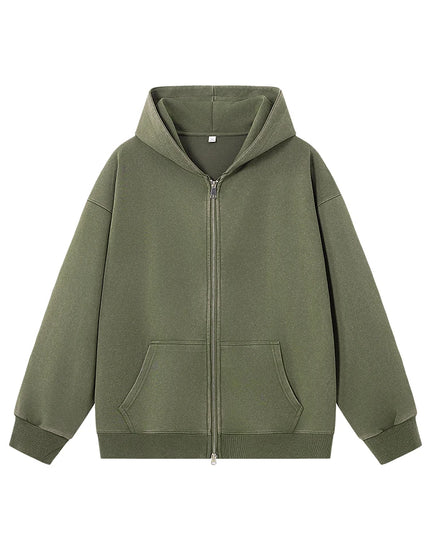 Men's Oversized Washed Faded Knit Zip-Up Cardigan