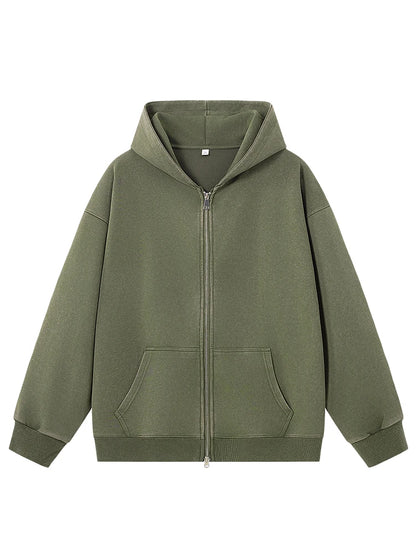 Men's Oversized Washed Faded Knit Zip-Up Cardigan