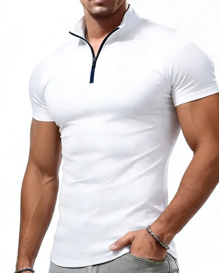 Men's Slim Fit Zipper Neck T-Shirt