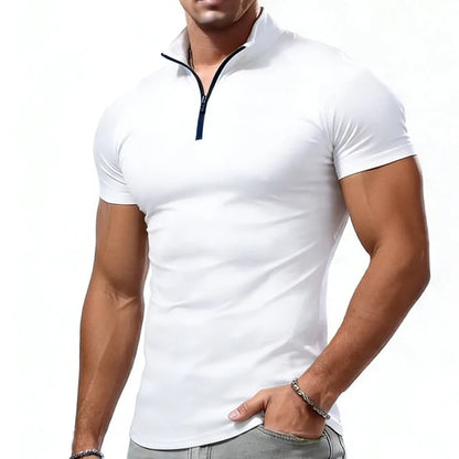 Men's Slim Fit Zipper Neck T-Shirt