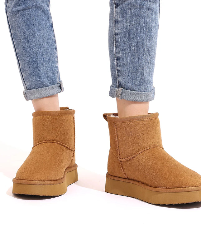Women's Memory Foam Ankle Faux Suede Winter Warm Boots