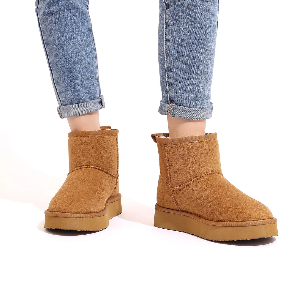 Women's Memory Foam Ankle Faux Suede Winter Warm Boots