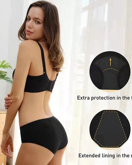 Breathable Cotton Menstrual Panties for Women - Low Waist Period Underwear