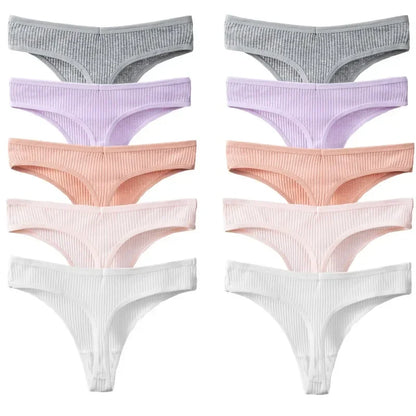 10Pack Women's Cotton Thongs - Comfortable Fit Thong's