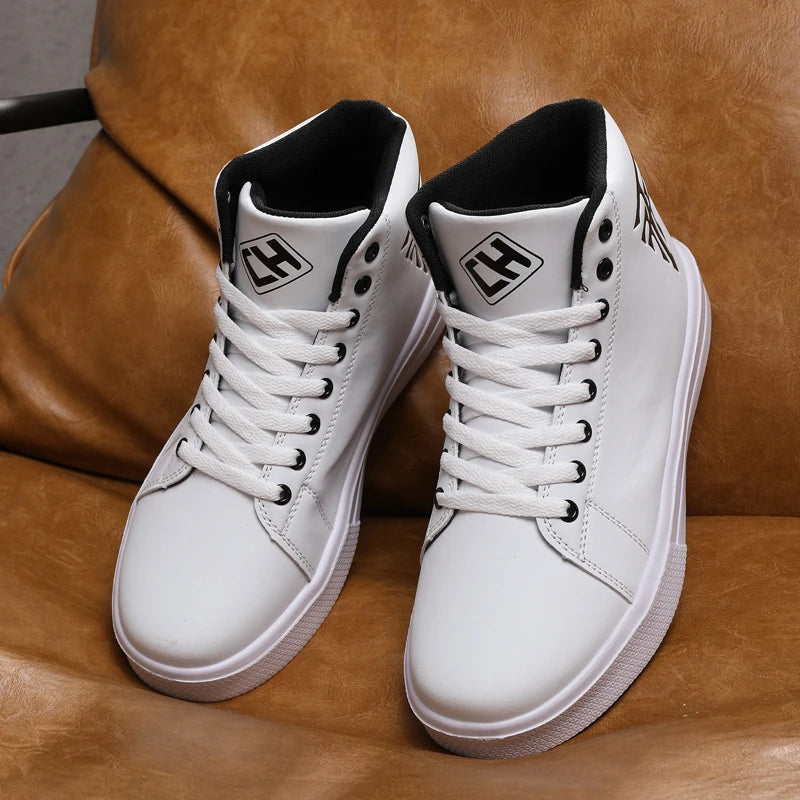 Men's High Top Vulcanized Lace Up Sneakers